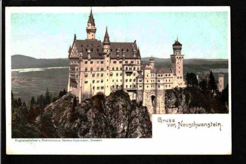 Ansichtskarte Gruss vom Schloss Neuschwanstein - ungebraucht um 1900