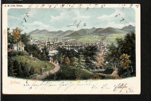 Ansichtskarte Zittau mit Panorama - 1904 nach Zittau