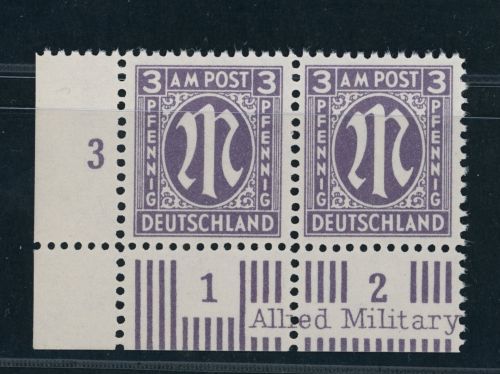All. Besetzung Bizone AMPost Michel Nr. 17aC Eckrand postfrisch
