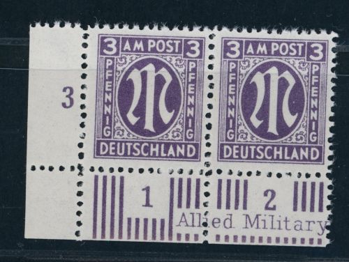 All. Besetzung Bizone AMPost Michel Nr. 17aD Eckrand postfrisch