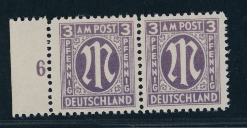 All. Besetzung Bizone AMPost Michel Nr. 17aB Seitenrand postfrisch