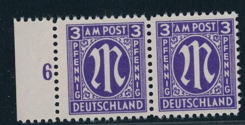 All. Besetzung Bizone AMPost Michel Nr. 17bA Seitenrand postfrisch