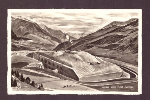 Ansichtskarte Gruss vom Fort Airolo , Feldpost Kaserne Airolo