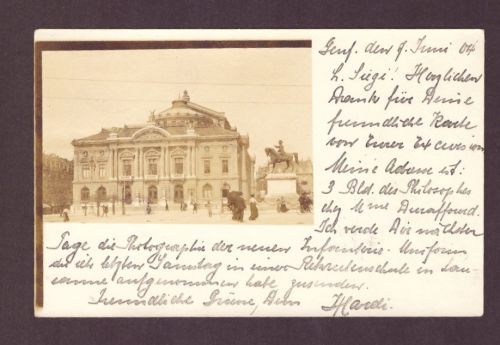 Ansichtskarte Genf 1904 nach Zürich