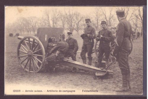 Ansichtskarte Schweiz Armee Feldartillerie - Feldpost 1908 Thun Kaserne