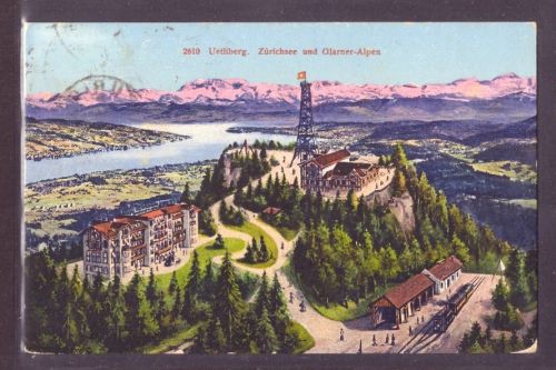 Ansichtskarte Zürich Uetliberg Zürichsee Restaurant 1909