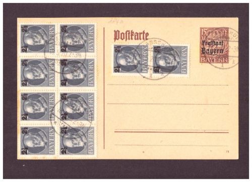 Bayern Gansache + Zusatzfrankatur Mi.Nr. 111 nicht gelaufen