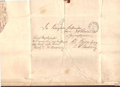 Dienstbrief Wend - Buchholz 1894 siehe Bilder
