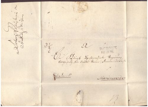 Vorphilatelie Briefhülle D Crone nach Marienwerder