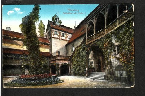 Ansichtskarte Nürnberg - Schlosshof mit Linde - um 1910