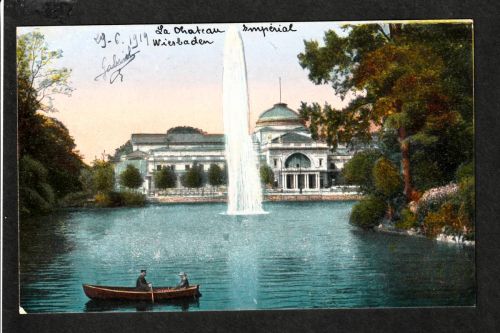 Ansichtskarte Wiesbaden - Schlossgarten - 1919 beschriftet