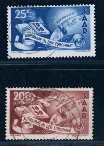 Saar Michel Nummer 297 - 298 gestempelt geprüft
