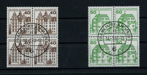 Bund Michel Nummer 1037 + 1038 4er Blöcke gestempelt