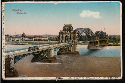 Ansichtskarte Düsseldorf - Rheinbrücke um 1920/ nicht adressiert