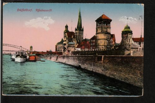 Ansichtskarte Düsseldorf - Rheinwerft - 1924 / nicht adressiert