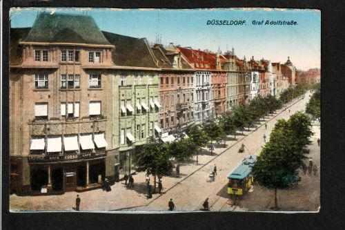 Ansichtskarte Düsseldorf - Graf Adolfstraße - um 1914