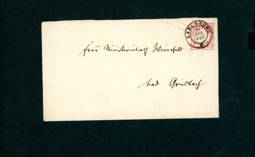 Dt. Reich Brustschild Ganzsache Karlsruhe