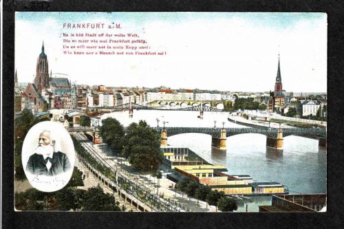 Ansichtskarte Frankfurt am Main - Gedicht / Brücken / Stadt - 1910 n. Reutlingen