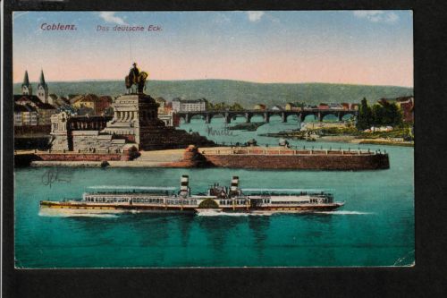 Ansichtskarte Coblenz / Koblenz - Das deutsche Eck - um 1919