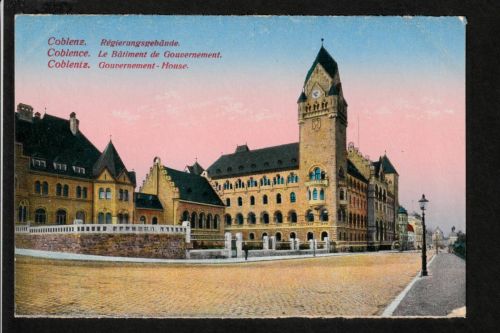 Ansichtskarte Coblenz / Koblenz - Regierungsgebäude - um 1918
