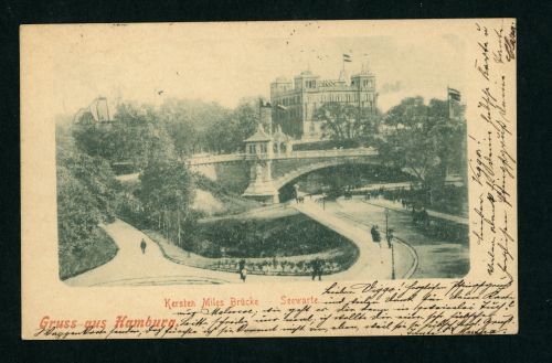 Ansichtskarte Hamburg - Gruss aus Hamburg Kersten Miles Brücke Seewarte 1901