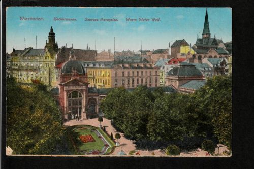 Ansichtskarte Wiesbaden - Kochbrunnen - 1924