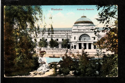 Ansichtskarte Wiesbaden - Kurhaus / Parkseite - um 1920
