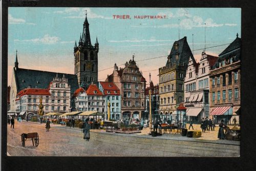 Ansichtskarte Trier - Hauptmarkt - 1921 beschriftet