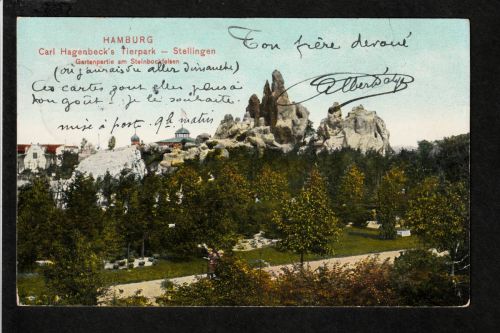 Ansichtskarte Hamburg - Carl Hagenbeck / Tierpark / Garten / Felsen - nach Paris