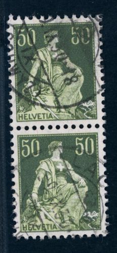 Schweiz Michel Nummer 107y senkrechtes Paar gestempelt