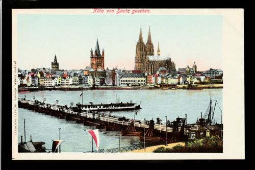 Ansichtskarte Köln / Cöln - von Deutz / Dampfer Rhein / Dom - um 1900