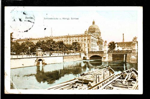 Ansichtskarte Berlin - Kgl Schloss / Brücke Denkmal -1912 nach Frankreich