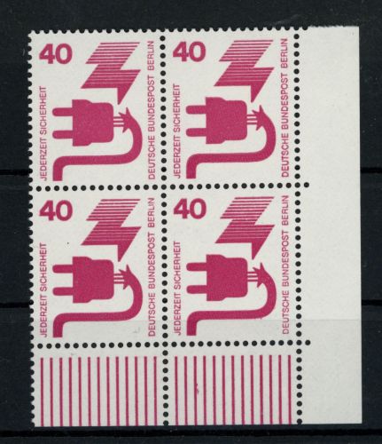 Berlin Michel Nummer 407 postfrisch 4er Block Bogenecke unten rechts