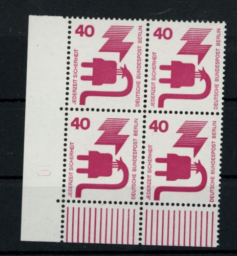 Berlin Michel Nummer 407 DZ postfrisch 4er Block Bogenecke Druckerzeichen
