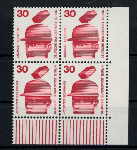 Berlin Michel Nummer 406 postfrisch 4er Block Bogenecke unten rechts
