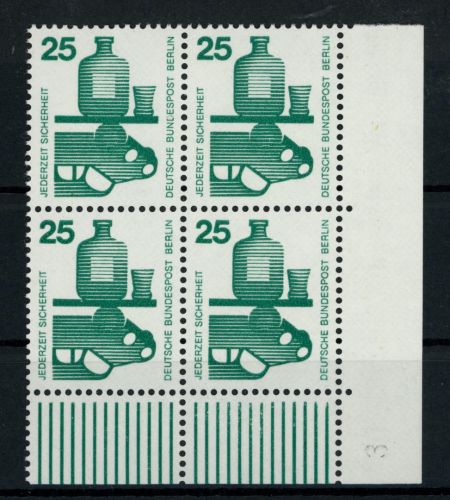 Berlin Michel Nummer 405 postfrisch 4er Block Bogenecke unten rechts