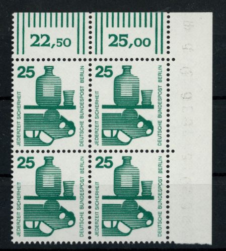 Berlin Michel Nummer 405 postfrisch 4er Block Bogenecke oben rechts