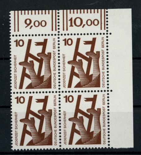 Berlin Michel Nummer 403 postfrisch 4er Block Bogenecke oben rechts