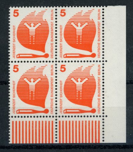 Berlin Michel Nummer 402 postfrisch 4er Block Bogenecke unten rechts