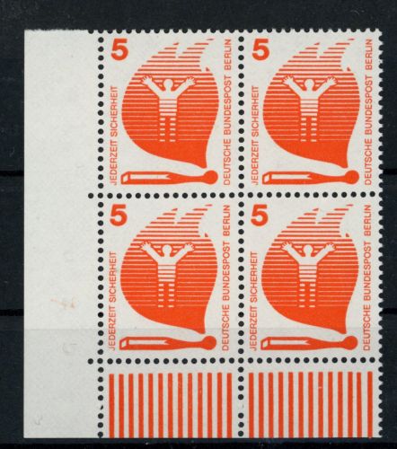 Berlin Michel Nummer 402 postfrisch 4er Block Bogenecke unten links