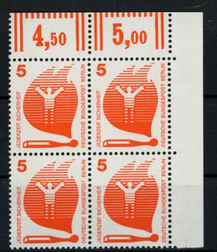 Berlin Michel Nummer 402 postfrisch 4er Block Bogenecke oben rechts