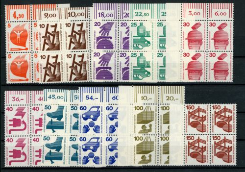 Berlin Michel Nummer 402 - 411 postfrisch 4er Blöcke