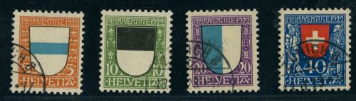 Schweiz Michel Nummer 175 - 178 gestempelt