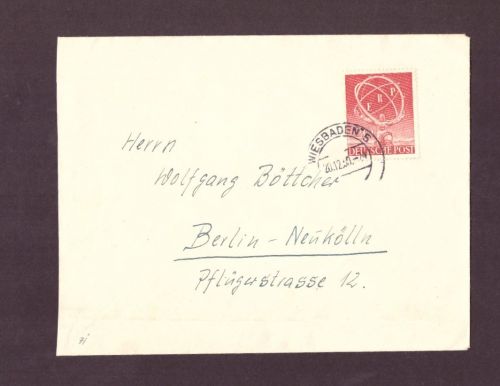 Berlin Michel Nr 74 Industrie Ausstellung - 1950 / Wiesbaden nach Berlin