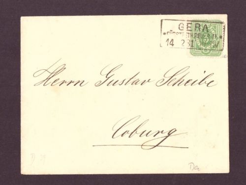 Deutsches Reich MiNr 39 a D auf Brief / 1881 Gera - Coburg geprüft