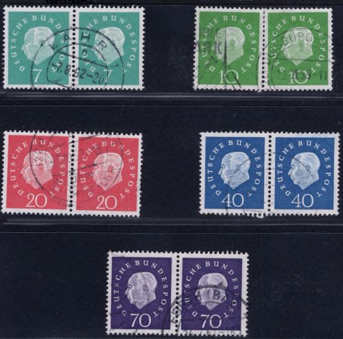 BRD Michel Nummer 302/306 Paare gestempelt,