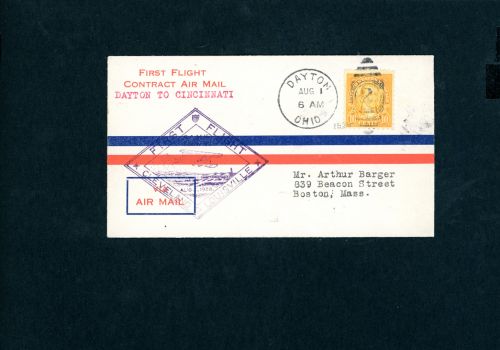 USA Erstflug Beleg Dayton - Cincinnati 1928