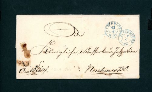 Dienstbrief Ottendorf 1866