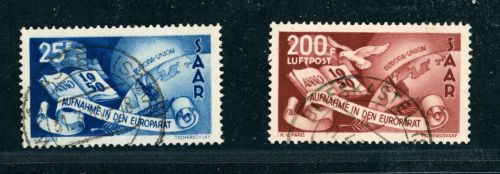 Saar Michel Nummer 297 - 298 gestempelt