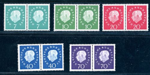 BRD Michel Nummer 302 - 306 Paare postfrisch
